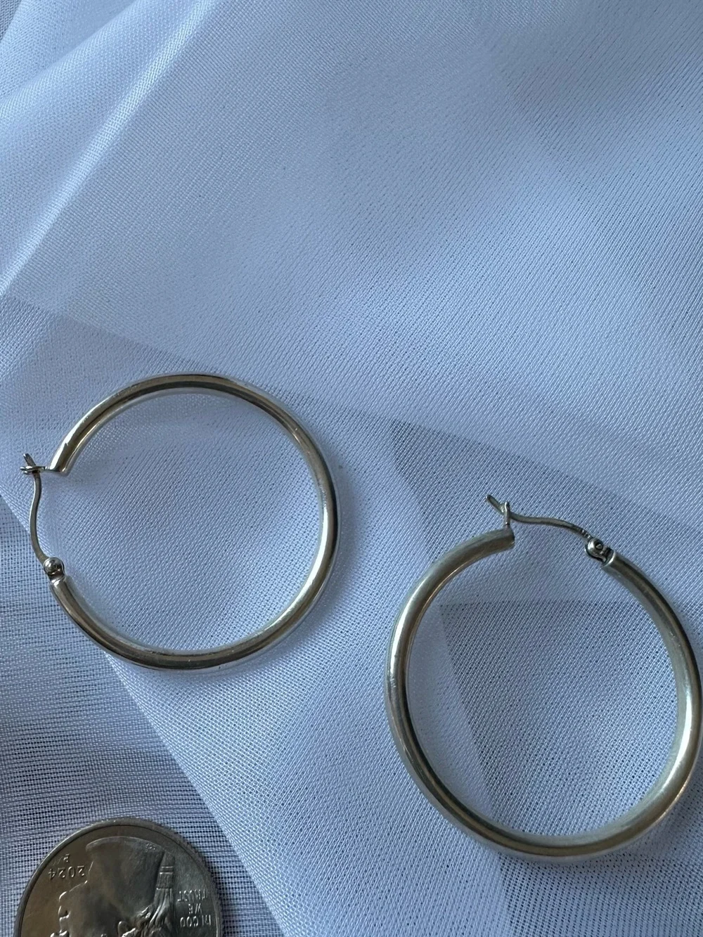 Polished Sterling Silver Hoop Earrings